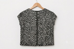 Débardeur à paillettes argentées sans manches, col rond, coupe ample, pour femme, idéal pour les soirées et événements - Product Image 2