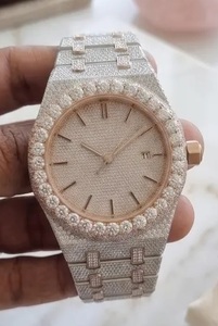 Reloj de Lujo con Diamantes en Oro Rosa, Estilo Hip Hop, con Moissanita, Diseño Exclusivo, 20mm - Product Image 2