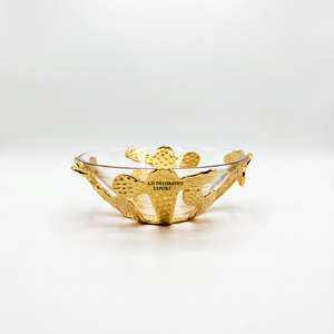Bol décoratif en verre et métal de qualité supérieure, design cactus, ornement de bureau, bol à bonbons, fabricant personnalisé de haute qualité, exportation - Product Image 1