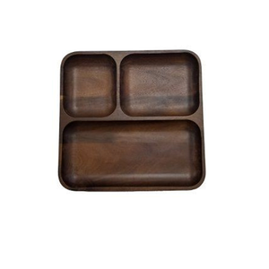 Plateau de service rectangulaire en bois poli fait main, 5 compartiments, organisateur de collations et d'assaisonnements écologique, ustensiles de cuisine modernes - Product Image 6