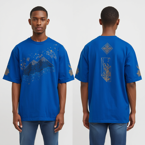 T-shirt de luxe pour homme, coupe oversize à épaules tombantes, avec broderie Royal Elevation et construction en coton lourd de qualité supérieure - Product Image 3