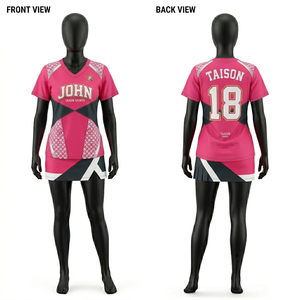 เสื้อเชียร์ลีดเดอร์หญิง พรีเมียม 180 GSM ผ้าโพลีเอสเตอร์ผสมสแปนเด็กซ์ ระบายอากาศได้ดี สีเทา-ดำ ดีไซน์แผงสี  รับสั่งทำแบบพิมพ์ลาย Sublimation - Product Image 4