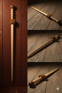 Épée d'entraînement classique en bois faite à la main - Jouet Gladius en bois de hêtre écologique pour la pratique des arts martiaux, déguisement enfant, décoration, cadeau - Product Image 3