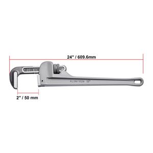 Chiave a Tubo Dritta in Alluminio da 24 Pollici con Mordente ad Alta Resistenza e Impugnatura Ergonomica, Chiave Idraulica Regolabile Facile da Usare - Product Image 2