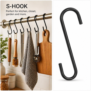 Stainless Steel Heavy Duty Anti-Rust Handmade <b>S</b> <b>Hooks</b> <b>Black</b> Multi-Purpose Kitchen Closet Storage Organizer Hanging Utility <b>Hook</b> - Product Image 2