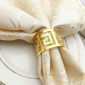 Anneaux de serviette de luxe dorés en gros, boucles métalliques pour serviettes, supports pour organisateurs d'événements et réunions familiales - Product Image 5