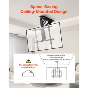 Supporto TV da Soffitto Motorizzato Elettrico Regolabile per TV da 32-65 Pollici, Staffa TV Ribaltabile - Product Image 6