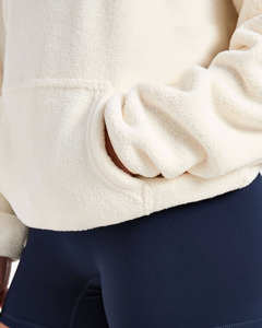 Sudadera con capucha y suéteres de algodón transpirables de gran tamaño para mujer, personalizados y de alta demanda, en blanco, para deportes. - Product Image 6