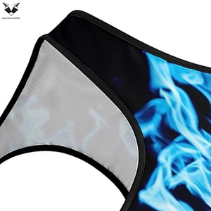 Soutien-gorge de sport pour femme Blue Flame Fire, rembourré, pour l'entraînement, coupe ajustée, col en U, respirant, couleur unie - Product Image 4