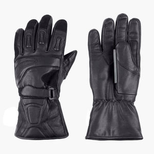 Gants en cuir thermiques d'hiver à écran tactile, couleur noire, pour hommes, avec doublure en laine, fabriqués au Pakistan - Product Image 1