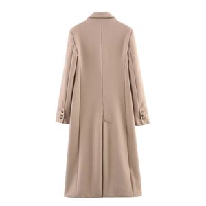 Elegante Abrigo Largo de Algodón y Lana, Chaqueta de Invierno, Corte Entallado, Gabardina de Moda para Mujer, Ropa Casual - Product Image 3