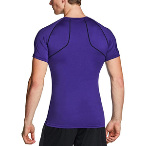 Custom <b>compression</b> <b>shirts</b> <b>men</b> OEM design polyester fabric breathable quick dry for gym workout and athletic performance - Product Image 6