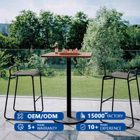 Tabouret de comptoir sans dossier en rotin tressé, style minimaliste, pour café, restaurant, usage commercial, vente en gros, chaise de bar de patio, tabouret de bar d'extérieur