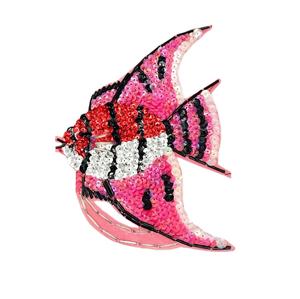 Broche de bordado de cuentas de semillas hecho a mano único, elegante broche floral de cuentas bordadas - Product Image 3