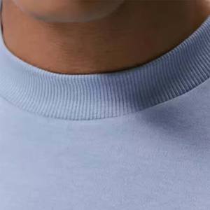 Camiseta de Manga Corta para Hombre, Cuello Redondo, Talla Grande, Color Sólido, Tejido de Algodón, Corte Casual, Azul Claro - Product Image 5