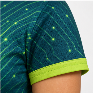 Polo de Manga Corta para Mujer con Logotipo Personalizado, Color Verde Lima, Diseño de Ondas, Secado Rápido, Sublimación, Ropa Deportiva de Golf - Product Image 6