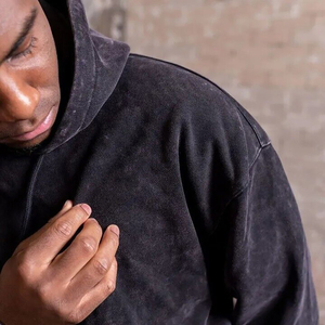 Conjunto de Sudadera con Capucha y Pantalones Deportivos para Hombre, Estilo Acid Wash, con Pedrería, de Algodón, para Ropa Urbana, Proveedor de Conjuntos Deportivos - Product Image 5