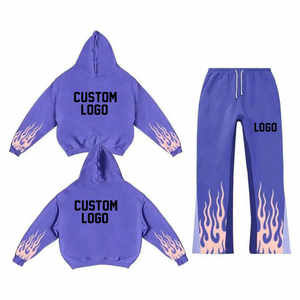 Chándal de Algodón con Bajo Acampanado para Hombre, Marca Privada, Oversize, Holgado, Pierna Recta, Lavado Ácido - Product Image 3