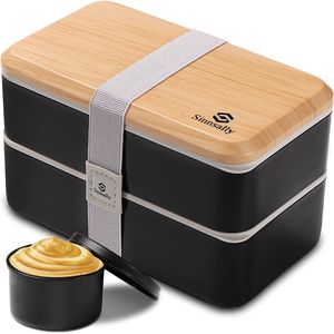 Adult 47oz Stackable <b>Japanese</b> Bento Lunch <b>Box</b> with Compartments Rectangular <b>Japanese</b> Bento Lunchable <b>Food</b> for Women and Men - Product Image 1