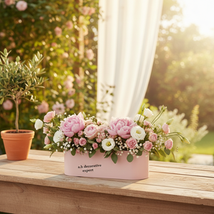 Jardinière rectangulaire longue en métal rose mat, moderne et écologique, pour décoration intérieure et extérieure, bac à fenêtre, plantes succulentes, herbes, pots de fleurs - Product Image 3