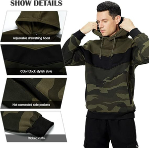 Sudadera con Capucha Camuflada para Hombre, Mezcla de Algodón y Poliéster, Diseño de Cazador de Patos, Capucha con Cordón Ajustable, Bolsillo Frontal, Estilo Casual - Product Image 4