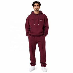 Ensemble de survêtement et de jogging en coton épais de qualité supérieure, coupe régulière, sweats à capuche surdimensionnés, fabrication OEM, marque privée - Product Image 1