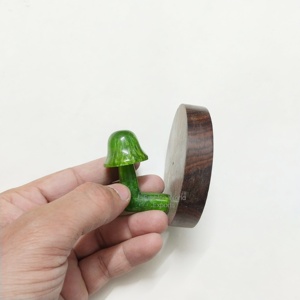 Handcrafted Blue Resin Mushroom <b>Wall</b> <b>Hook</b> with Wooden Base Artistic <b>Wall</b> <b>Hook</b> <b>for</b> Hanging Coats Bags <b>Keys</b> Decorative Home Accent - Product Image 3