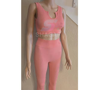 Conjunto de Leggings de Yoga Color Morado con Cintura Alta, Tejido Transpirable, Color Sólido para Mujer - Product Image 1