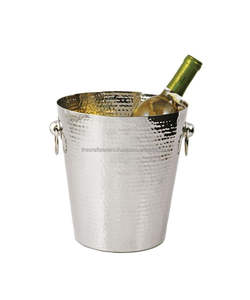 Enfriador de botellas de vino martillado de acero inoxidable personalizado, soporte para Bar, decoración de fiesta, Enfriador de cubo de hielo de Metal para almacenamiento de champán y vino - Product Image 6