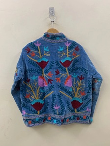 Hand Embroidered Ethnic <b>Velvet</b> <b>Jacket</b> <b>Women</b> Bohemian Winter Short Coat Artistic Fashion Outerwear Statement Piece - Product Image 2
