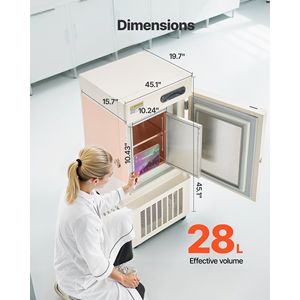 Congelatore a Temperatura Ultra Bassa da 28 L per Laboratorio, Regolabile da 40 a 123 Fahrenheit, Display Digitale, con Ruote - Product Image 3