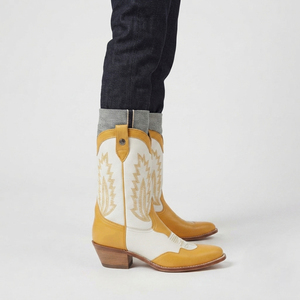 Botas Vaqueras de Cuero para Hombre, Punta Cuadrada, Verano, Bordado Suave, Hechas a Mano, OEM, Moda Occidental - Product Image 1