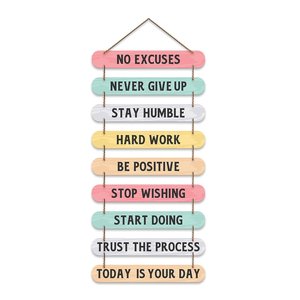 Letrero de Pared Rectangular de Madera Moderno y Motivacional, Placa Colgante con Frase Inspiradora, Paquete Individual para Hogar u Oficina, Arya - Product Image 1