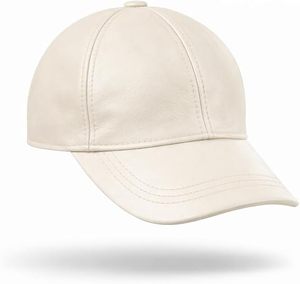 Custom Logo Barely-Beige Leather Baseball <b>Cap</b> Blank Premium Sheepskin Dad <b>Cap</b> Low MOQ Wholesale Luxury Headwear - Product Image 1