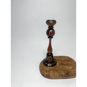 เชิงเทียนไม้ชีแชมลายวาดมือรูปนกยูงขายส่ง |   ช่างฝีมือโมราบาดาบาด - Product Image 2