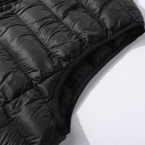 Men's <b>Black</b> V-neck Puffer <b>Vest</b> Zipper Closure Waterproof Windproof Reversible Formal Winter Outerwear 100% Polyester - Product Image 3