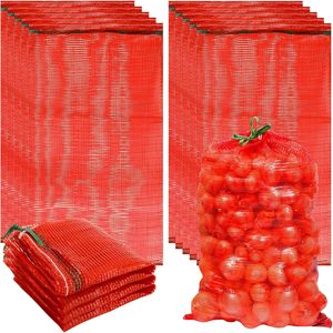 ถุงตาข่ายขนาดใหญ่แบบมีเชือกผูก ใช้ซ้ำได้ สำหรับเก็บผักผลไม้สด เช่น มันฝรั่ง ส้ม ปลาตัวเล็ก ข้าวโพด - Product Image 4