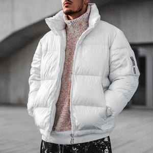 Winter Slim Down Puffer Jacket Men's Fashionable Warm Fordable Breathable <b>Bubble</b> <b>Coat</b> Men Stand Collar Zipper Puffer Jackets Men - Product Image 1