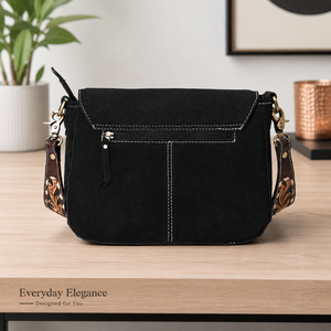 Bolso de Hombro Occidental de Cuero Genuino Premium para Mujer, Bolso de Diseño Floral Grabado, Estilo Vintage para Viajes Diarios, Bolso de Moda - Product Image 3