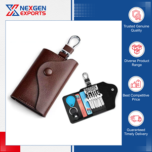 Última llegada de stock: Porta llaves y tarjetas de cuero PU hecho a mano de alta calidad y durabilidad, a un precio de mercado impresionante. - Product Image 3