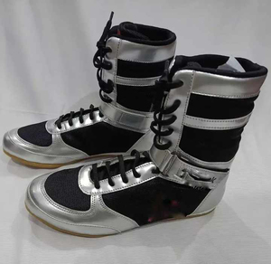Zapatillas de Boxeo Transpirables de Malla con Cordones, Negras y Plateadas, de Caña Alta, para Entrenamiento, con Precio Económico y Servicio OEM ODM - Product Image 1