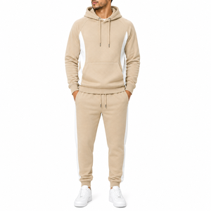 Ensemble de survêtement d'hiver personnalisé pour homme, en coton léger, 2 pièces, pantalon de survêtement et sweat à capuche, ensemble de jogging respirant, vêtements de sport - Product Image 1
