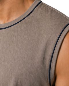 Débardeur Homme Marron Taupe Sans Manches en Jersey de Coton Premium – Idéal pour la Gym, le Fitness, et les Loisirs Estivaux – Léger, Respirant, Coupe Ajustée - Product Image 4