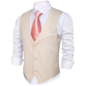Gilet décontracté personnalisé pour homme, à carreaux, col en V, coupe ajustée, en tissu peigné écologique, idéal pour superposition de costumes formels ou professionnels - Product Image 6