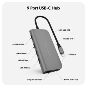 ฮับ USB-C 9-IN-1 รุ่น HyperDrive สีเทา - Product Image 5