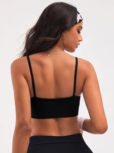 Ladies Keyhole Front Activewear Bra Strappy Halter Neck Gym <b>Crop</b> <b>Top</b> Elastic Ribbed Underband Athleisure Exercise Bralette - Product Image 6