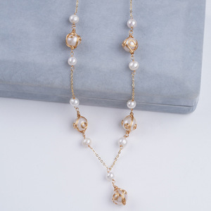 Collier de perles d'eau douce naturelles haut de gamme, polyvalent, long, avec chaîne de clavicule, élégant et stylé - Product Image 4