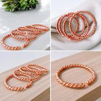 Bracelet manchette en cuivre pur fait main, en métal massif, fil torsadé, bijou de guérison sacré pour hommes et femmes