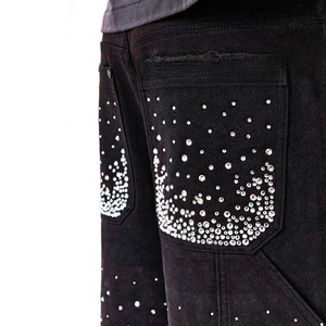 Fully Customized Men Rhinestone Shorts Front <b>Elastic</b> <b>Waist</b> Solid Pattern Breathable Lightweight High Quality Unique Designs - Product Image 4