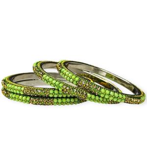 Brazaletes de Perlas Verdes con Baño de Oro, Estilo Indio, Elegantes para Novias, Bodas y Fiestas, Precio al por Mayor Premium - Product Image 2